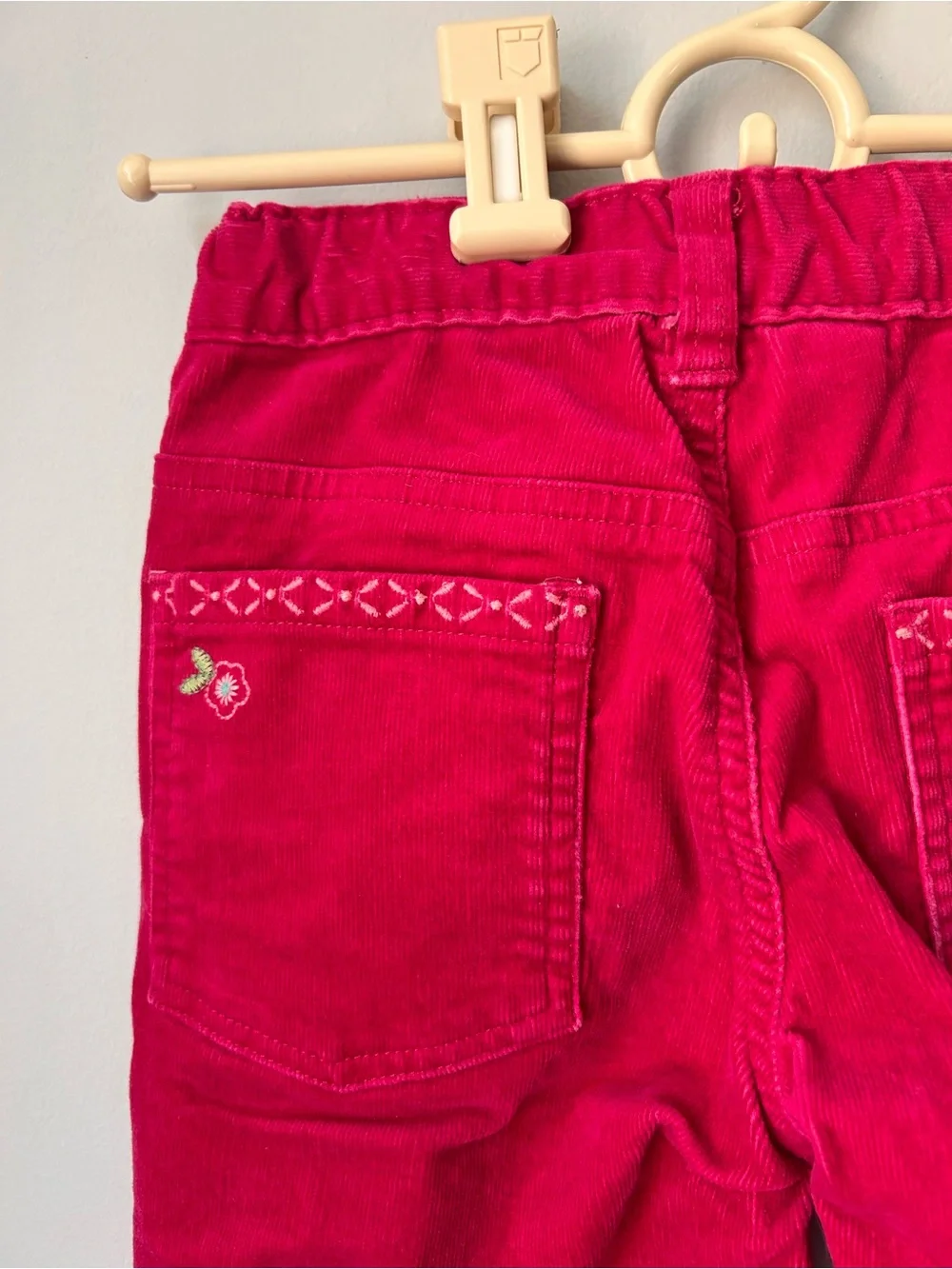 vintage OshKosh B'gosh fuchsia/bright pink corduroy flare embroidered pants 7